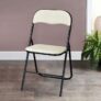Velvet Touch Folding Chair In Black, Cream, Emerald & Grey Colours Free Click And Collect