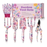 Velway 6pc Floral Garden Tool Set Gifts for Women