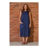 Venerdi Blu Contrast Crush Pocket Dress