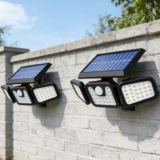 Ventryn 2 Pieces Solar Powered 3-Head 74 LED PIR Motion Detector – Free Delivery With Code FREEDEL (£25 Min Spend)