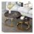 Ventryn 2pc Black round Nesting Coffee Table Set Stacking Side Tables