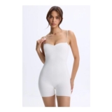 Vera Modal Sweetheart-Neck Low-Back Unitard in White