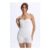 Vera Modal Sweetheart-Neck Low-Back Unitard in White