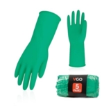 Vgo 5-Pair Reusable Cleaning Gloves, Extra Thick, Long-Cuff, Green, M