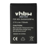 Vhbw Battery for Artfone CS182 BP-4L (1700mAh, 3.7V, Li-Ion)