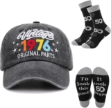 ViEinkaufen 30th 40th 50th 60th 70th 80th Birthday Gifts for Men Baseball Cap Socks