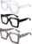ViEinkaufen Blue Light Blocking Glasses, 3Pack Glasses for Women Men Square Frames, Helps Reduce Screen Glare, Lightweight Plastic, Suitable for Work, Study and Gaming, 3 Stylish Colours