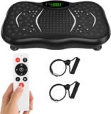 Vibration Plate Exercise Machine for Home Workout, 5 Programme Modes & 99 Speed Levels, Full Body Training Vibration Plate with Resistance Bands, LED Display & Remote Control, 330 lbs Capacity