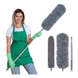 Vicloon 2-in-1 Extendable Feather/Microfiber Duster with Telescopic Pole