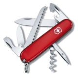 Victorinox Camper Swiss Army Pocket Knife, Medium, Multi Tool, 13 Functions, Blade, Wood Saw, Red