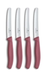 Victorinox Swiss Classic Breakfast Knife, Bread Knife, 4-Piece Set, Sharp Blade, Serrated Edge, 11 cm, Stainless Steel