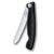 Victorinox Swiss Classic Foldable Picnic Knife for Hiking, Fruit, Vegetables, Bread Rolls, Sausage, with Straight Blade, Extra Sharp, Black