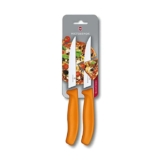 Victorinox Swiss Classic, Steak and Pizza Knife, Extra Sharp Blade, Wavy Edge, 12 cm, Stainless Steel, Orange