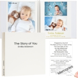 Vienrose Baby Self Adhesive Photo Album 20 Sheets with Crystal Sticker Text Crystal Stickers Included, Linen Cover, Fits 4X6 8X10 Photos, Diy Memory Book