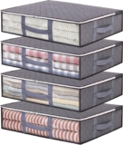 Vieshful 4 Pack Underbed Storage Bags 40L Foldable Clothes Bag, Grey