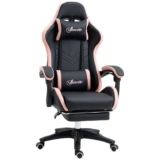 Vinsetto Gaming Chair with Reclining High Back, Headrest, Black and Pink – £68.39 With Newsletter Sign Up
