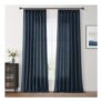 Vintage Blue Linen Pinch-Pleat Curtains, Back Tab, 40×96, 2 Panels