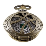 Vintage Quartz Pocket Watch with Openwork Green Pupil Engraving