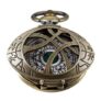Vintage Quartz Pocket Watch with Openwork Green Pupil Engraving