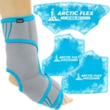 Vive Ankle Ice Pack Wrap – Foot Cold/Hot Compression Brace – Adjustable Freeze Support for Cooling/Heating Achilles Injuries, Tendonitis, Plantar Fasciitis, Sore Feet, Inflammation (Grey)