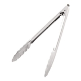 Vogue Catering Tongs 10 in Stainless Steel Serrated Grip Spring-Loaded