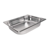 Vogue K844 Stainless Steel 1/2 GN Perforated Pan, 65mm Deep