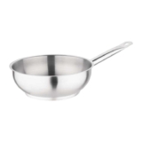 Vogue M947 Stainless Steel Saute Pan 200mm Induction Frying Kitchen Cookware, Silver