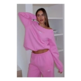 Vol. 1 off Shoulder Sweater Bubblegum