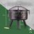 VonHaus Fire Pit with Flame Design, in Black or Brown/Bronzed Steel Fire Poker & Mesh Guard – Sold & Shipped by VonHaus UK