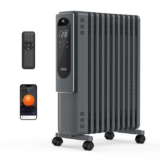 VonHaus Oil Filled Radiator 11 Fins U Shape w/WiFi, Remote, 2500W Grey/black/white – Sold/Shipped by VonHaus UK