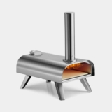 VonHaus Pizza Oven with Stone, Stainless Steel, Pellet Fuelled, Removable Chimney, Foldable Legs w/ Discount for Carers