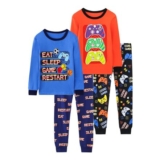 Vopawetty Boys 4-Piece Cotton Pyjamas Set Christmas Gamer 5 Years