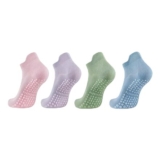 Votuda Non-Slip Yoga Grip Socks for Women, Cotton, 4 Pairs