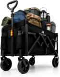 Voyager Lightweight Camping Wagon 70L, 100kg Folding Utility Trolley with All-Terrain Wheels, Compact Collapsible Cart for Festival Shopping, Picnic, Garden, Fishing, Beach & Camping (40x71x44cm)