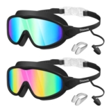 Vvinca 2-Pack Kids Swim Goggles with Earplugs and Nose Clip