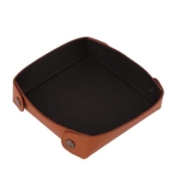 WASAMA Leather Valet Tray with Corner Button Design (Tan-Black)