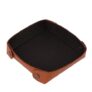 WASAMA Leather Valet Tray with Corner Button Design (Tan-Black)