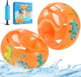 WEARXI Arm Bands for Kids Swimming Armbands with Dual Airbags Perfect Kids Arm Bands 1-2 Years, 2-3 Years, 3-4 Years, 5-6 Year Old, Soft and Durable Armbands for Toddlers 7cm