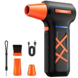 WHATOOK Electric Air Duster, 250,000 RPM, 3 speeds, up to 270 min runtime, USB-C charging, 2 nozzles and brush