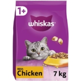 WHISKAS Adult Dry Cat Food 7kg with Chicken 5% Voucher S&S £14.54/£13.60