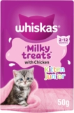 WHISKAS MILKY TREATS 50g (Pack of 6), 2-12 Month Kitten Treats
