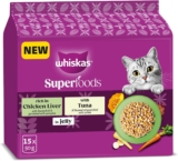 WHISKAS SUPERFOODS Adult Wet Cat Food in Jelly 15x50g Mixed
