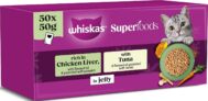 WHISKAS SUPERFOODS Adult Wet Cat Food in Jelly 50x50g Mixed