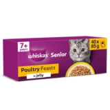 WHISKAS Senior 7 Wet Cat Food in Jelly 40x85g Poultry Feasts