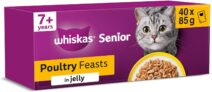 WHISKAS Senior 7 Wet Cat Food in Jelly 40x85g Poultry Feasts