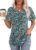 WIHOLL Summer Tops for Women UK Short Sleeve T Shirt Pleated Dressy Scooped Neck Blouse