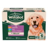 WINALOT Classics Mixed in Jelly with Cod Wet Dog Food 6x400g (Pack of 4)