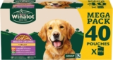 WINALOT Meaty Chunks Adult Wet Dog Food Mixed in Jelly Beef, Chicken, Lamb 40x100g Pouches