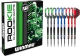 WINMAU Darts Rookie 20g Professional Darts Set Brass Dart Barrels Prism Zeta Flights, Pro Force Shafts & Bar Wallet Red, Blue or Green Choose 1 Set or 3 Pack – Amazon Exclusive