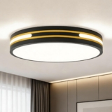 WOKNOS LED Modern Flush Mount Ceiling Lights,11.81 in Black and Gold Rund Ceiling Lamp Fixture,4000K Linghting for Kitchen Bedroom Living Room Hallway Porch Entryway Dining Room Landing Study Closet